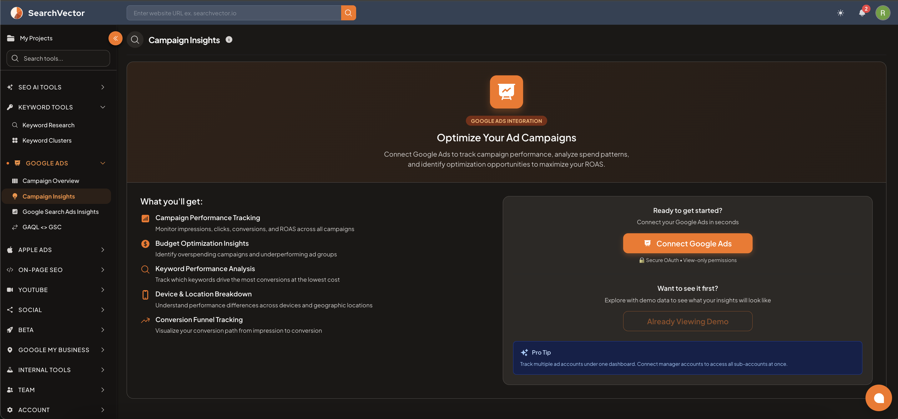 Campaign Insights - Connect Google Ads